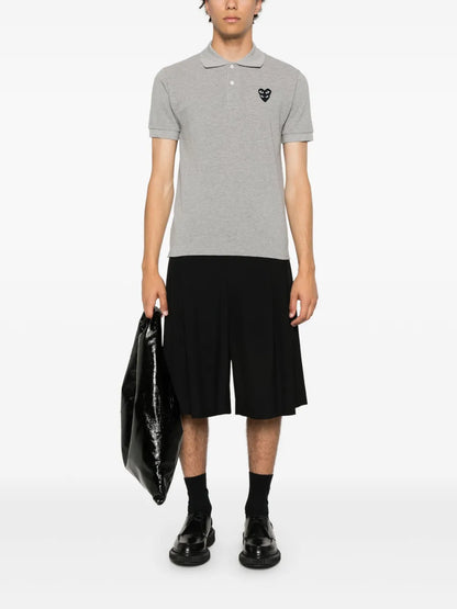 Heart-Patch Cotton Polo Shirt