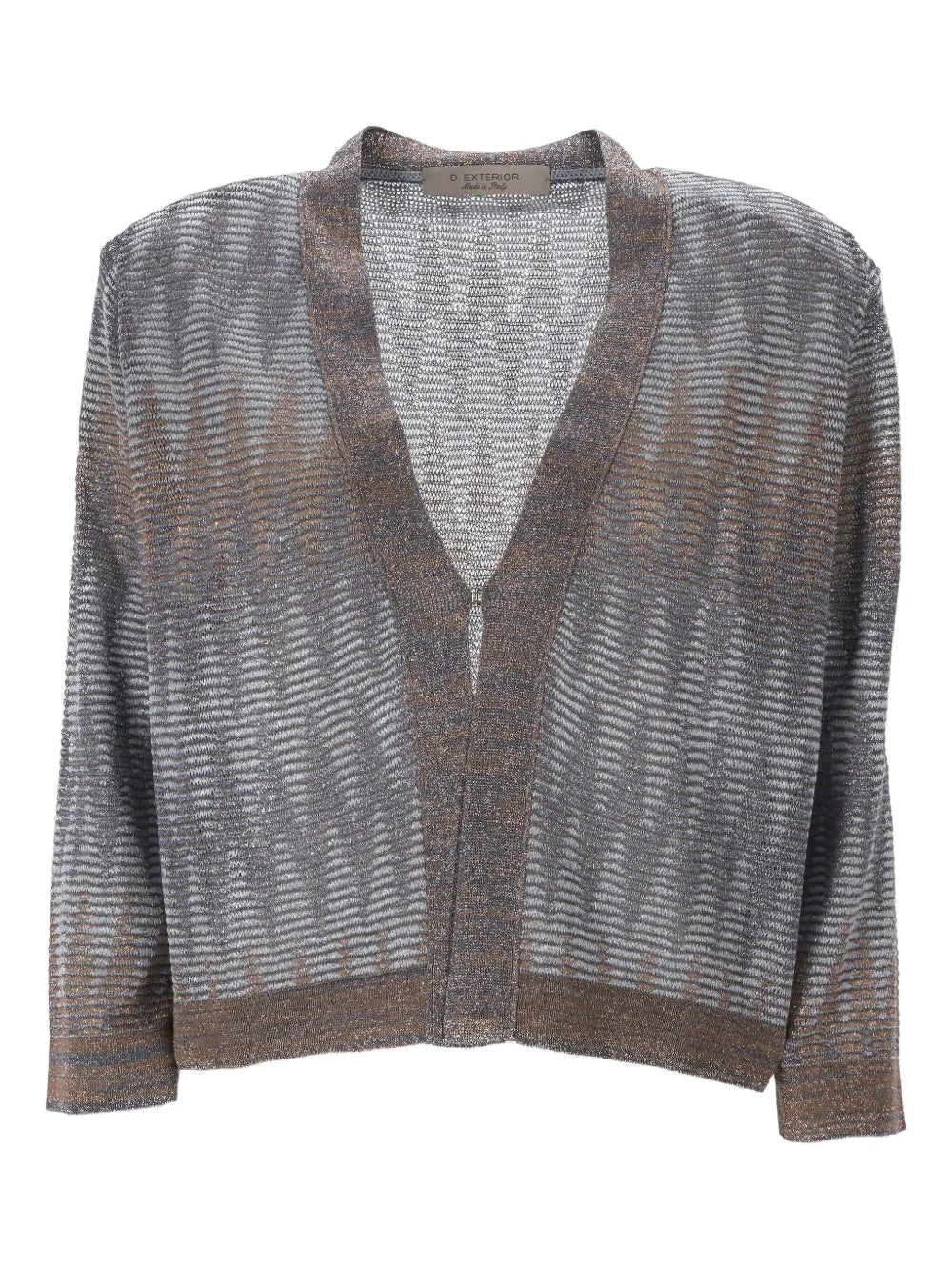 Textured Clasp-Fastening Cardigan
