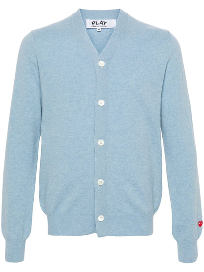 Heart-Patch Wool Cardigan