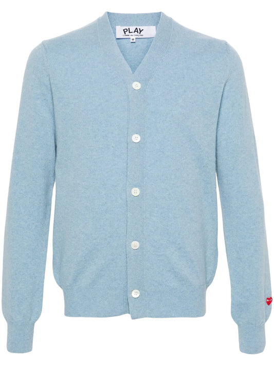 Heart-Patch Wool Cardigan