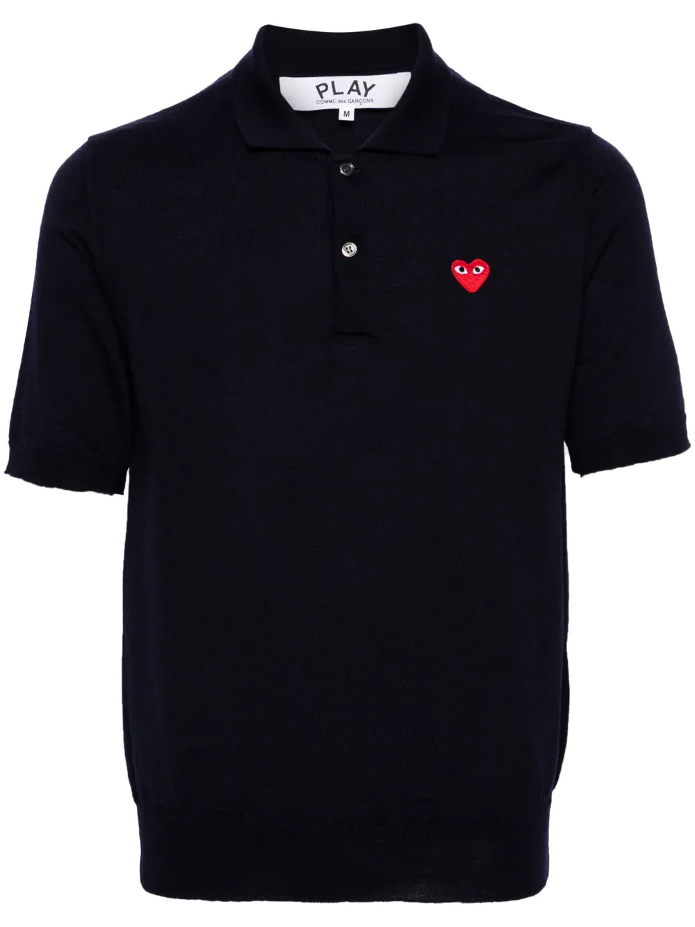 Heart-Patch Wool Polo Shirt