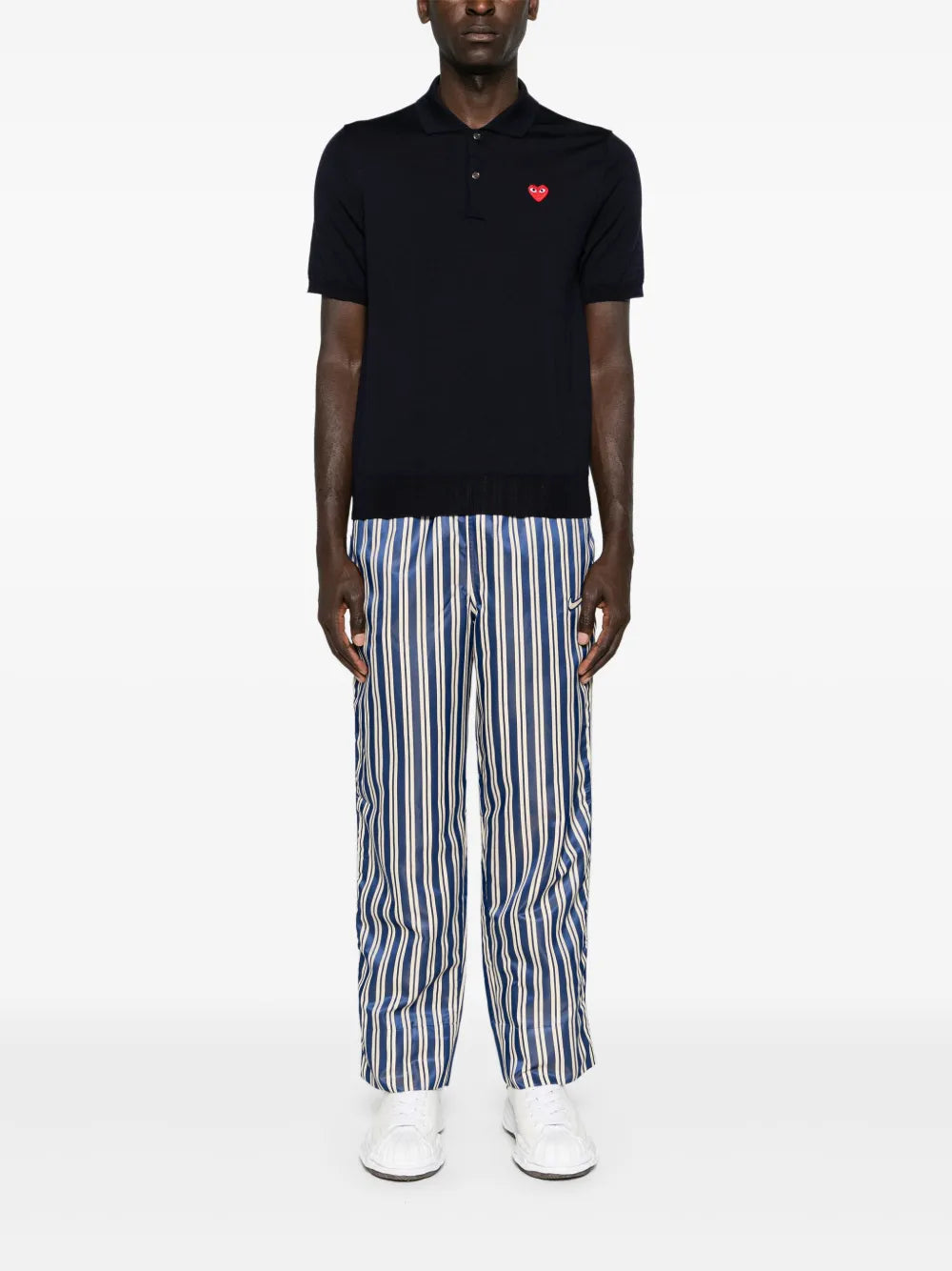 Heart-Patch Wool Polo Shirt
