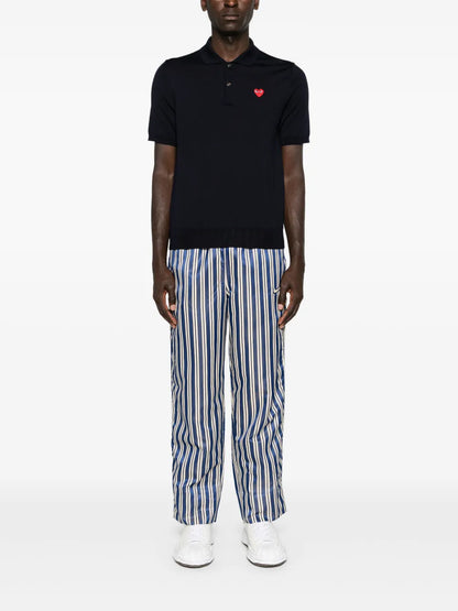 Heart-Patch Wool Polo Shirt