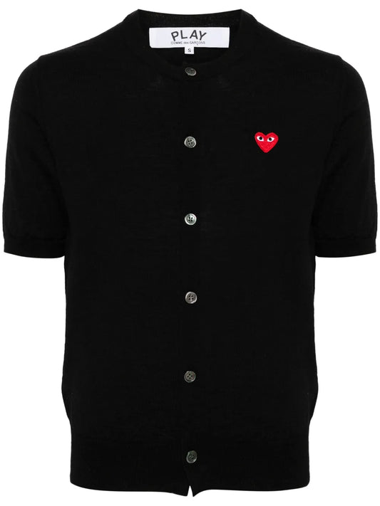 Heart-Patch Wool Cardigan