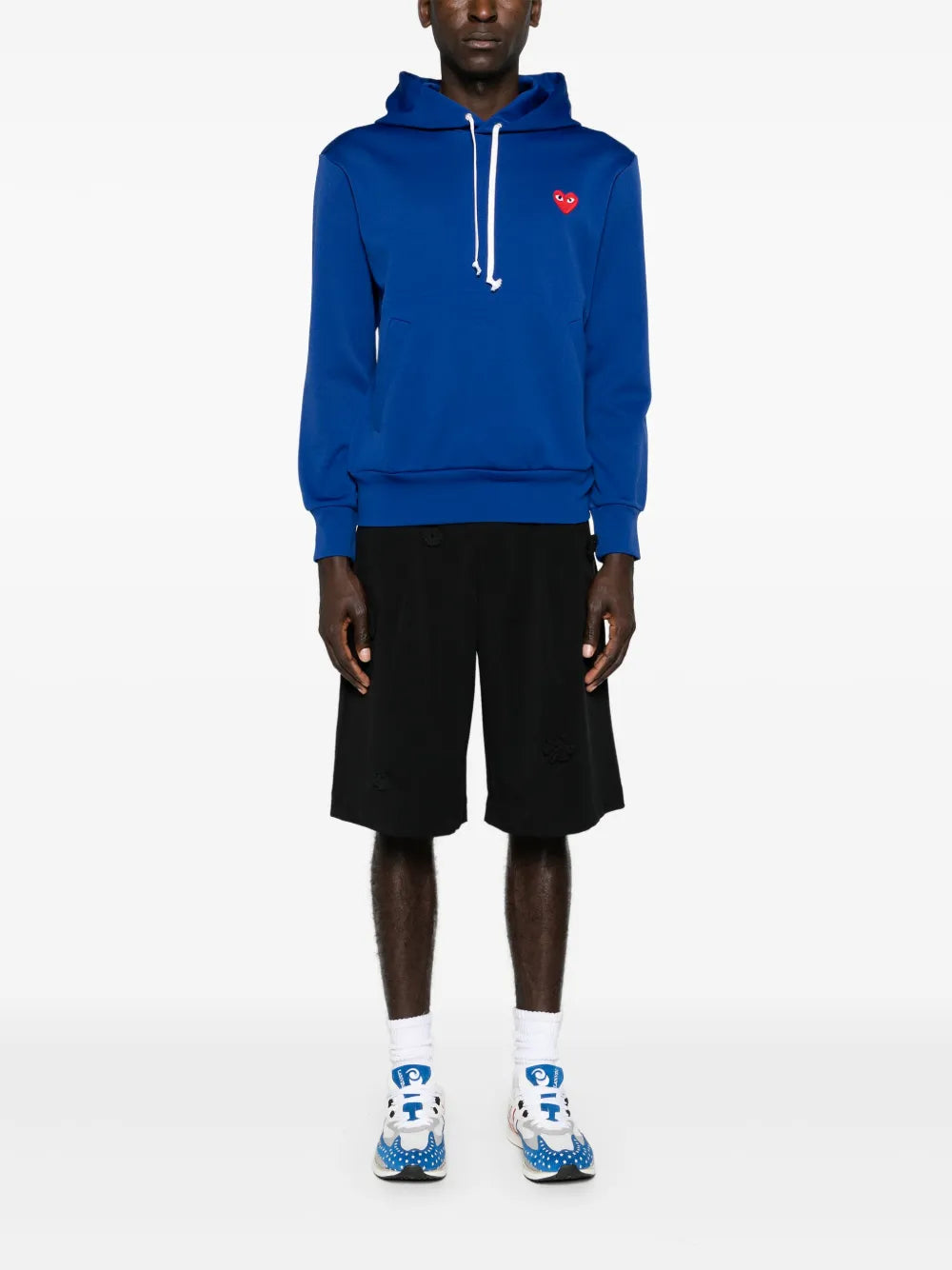 Heart-Motif Drawstring Hoodie