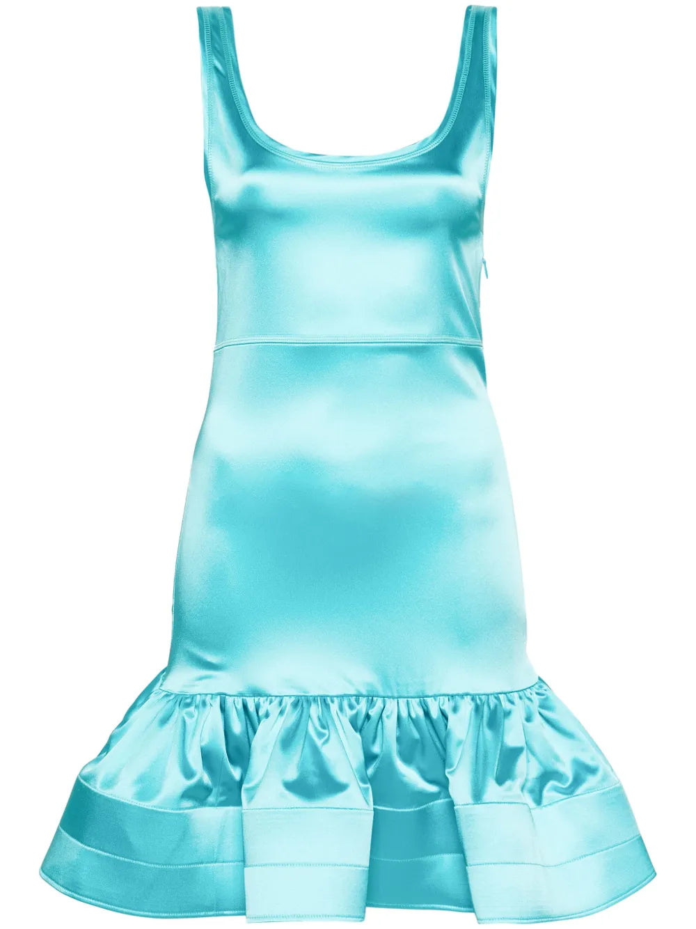 Ruffle-Detail Satin Dress