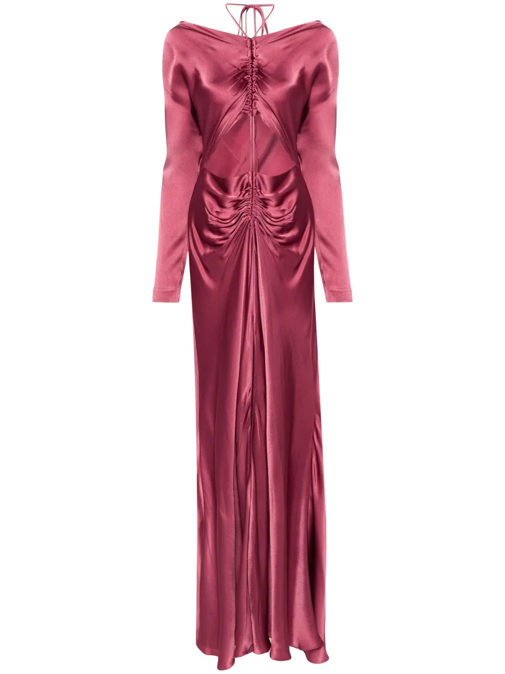 Cut-Out Satin Midi Dress