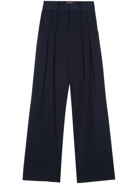 Wide-Leg Pleated Trousers