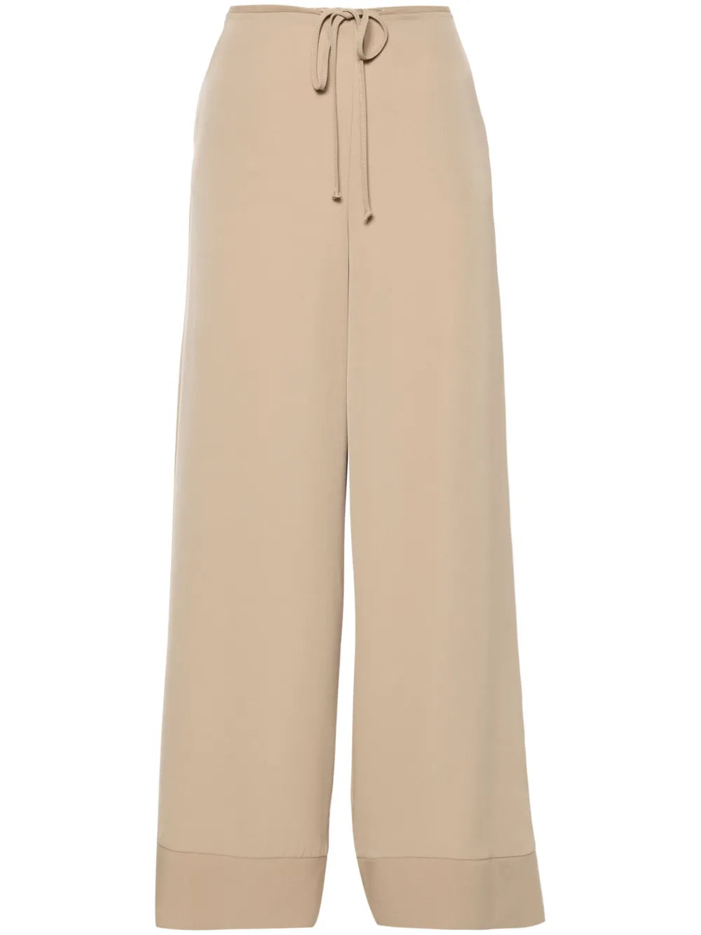 Wide-Leg Twill Trousers