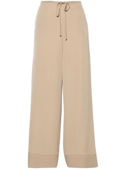 Wide-Leg Twill Trousers