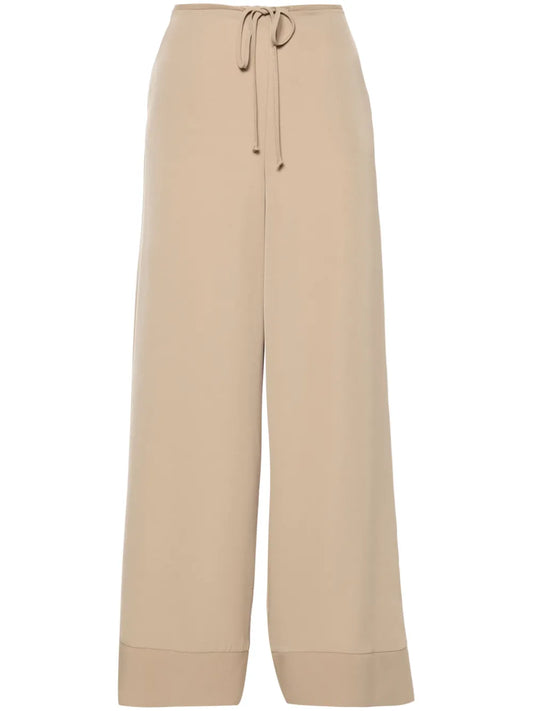 Wide-Leg Twill Trousers