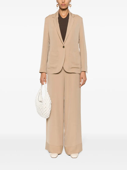 Wide-Leg Twill Trousers