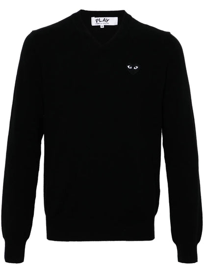 Heart-Patch Wool Jumper