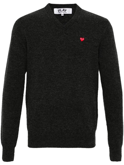 Heart-Patch Wool Jumper