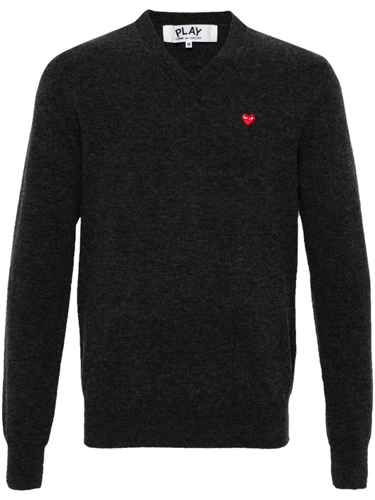 Heart-Patch Wool Jumper