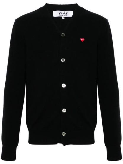 Heart-Patch Wool Cardigan