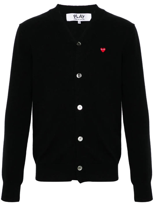 Heart-Patch Wool Cardigan