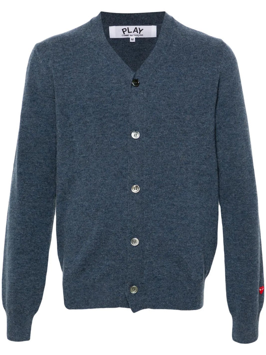 Heart-Patch Wool Cardigan