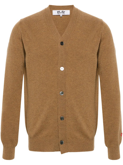 Heart-Patch Wool Cardigan