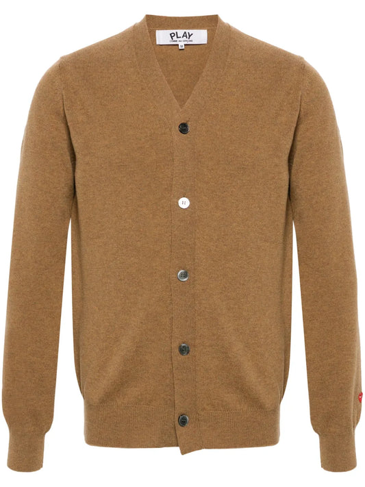 Heart-Patch Wool Cardigan