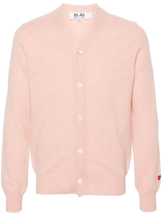 Heart-Patch Wool Cardigan