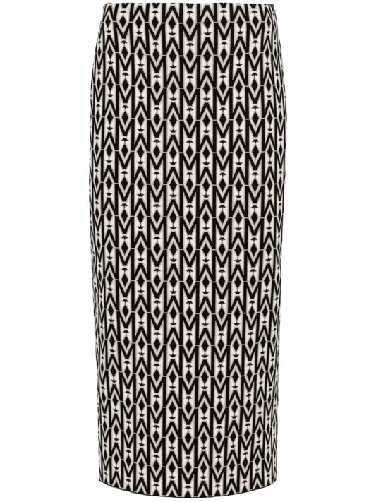 Geometric-Pattern Knitted Skirt