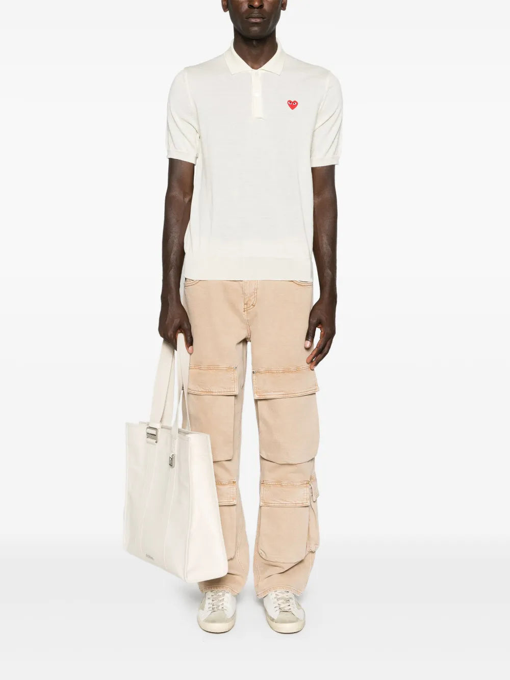 Heart-Patch Wool Polo Shirt
