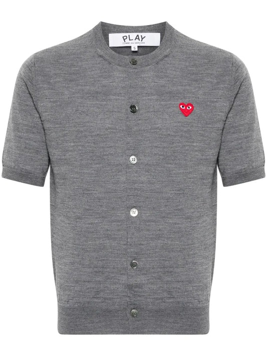 Heart-Patch Wool Cardigan