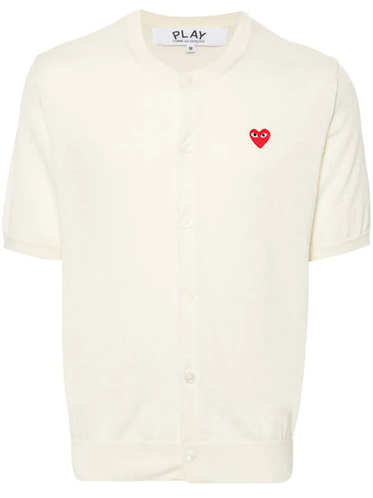 Heart-Patch Wool Cardigan