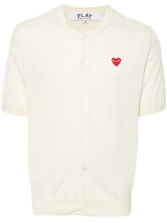 Heart-Patch Wool Cardigan