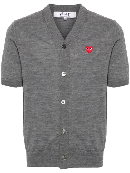 Heart-Patch Wool Cardigan