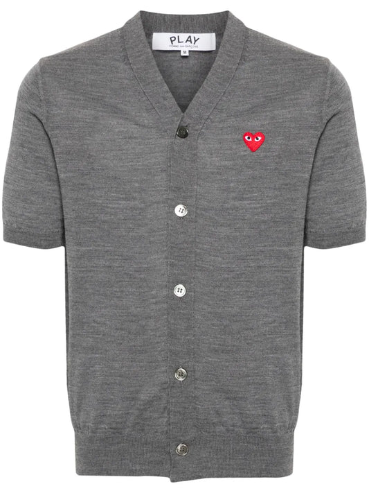 Heart-Patch Wool Cardigan