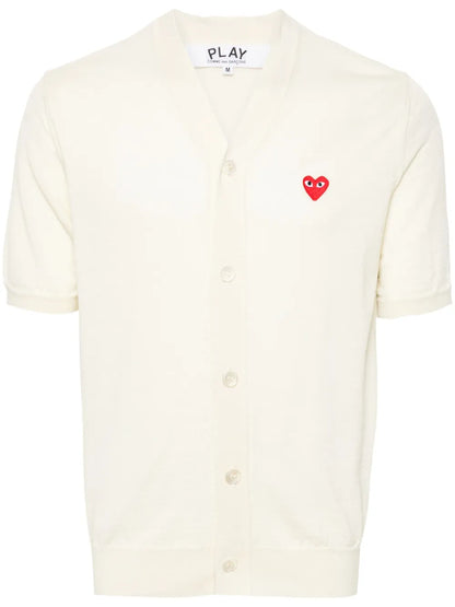 Heart-Patch Wool Cardigan