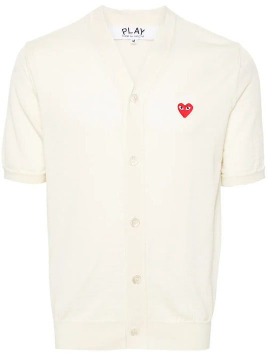 Heart-Patch Wool Cardigan