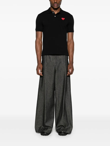 Heart-Patch Piqué Polo Shirt