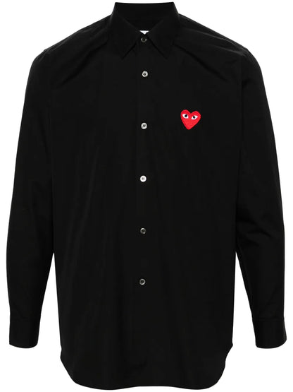 Heart-Patch Poplin Shirt