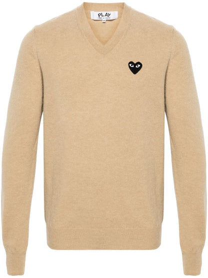 Heart-Patch Wool Jumper