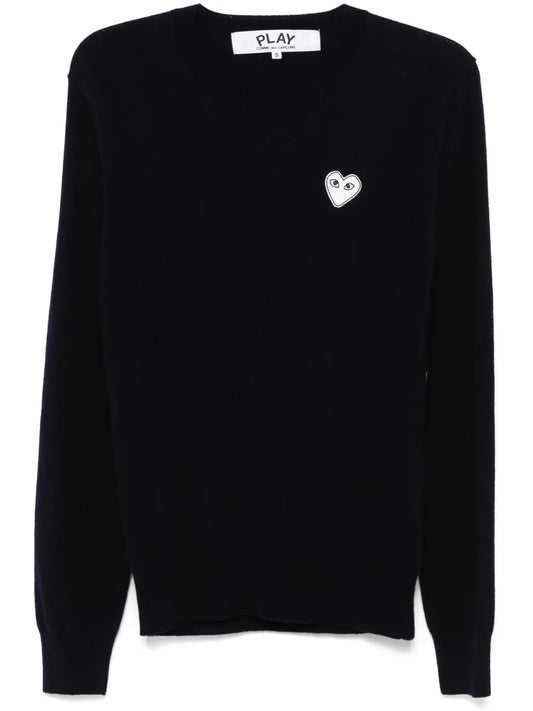 Heart-Embroidered Sweater