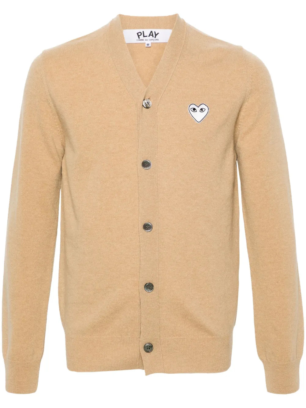 Heart-Motif Wool Cardigan