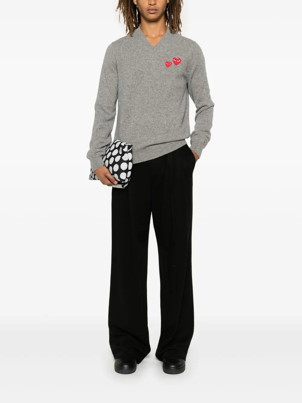 Double Heart-Patch Sweater