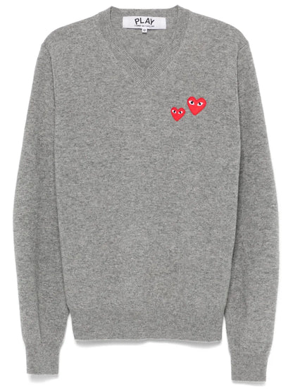 Double Heart-Patch Sweater