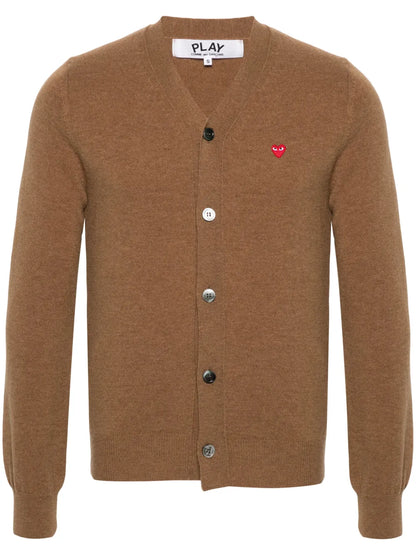 Heart-Patch Wool Cardigan