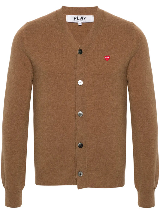 Heart-Patch Wool Cardigan