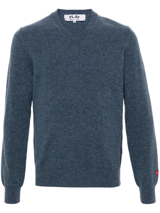 Heart-Patch Wool Jumper