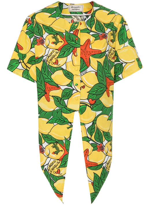 Mix-Print Cotton Shirt
