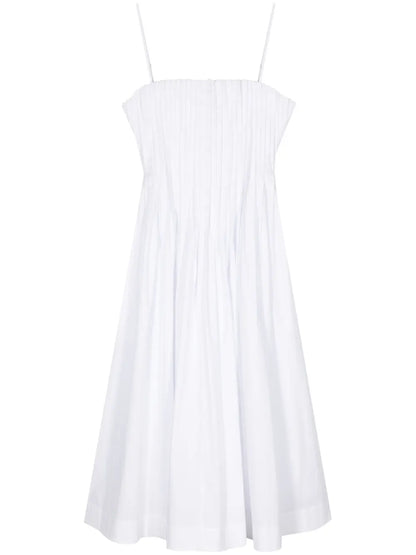 Bella Pintuck-Detail Poplin Dress