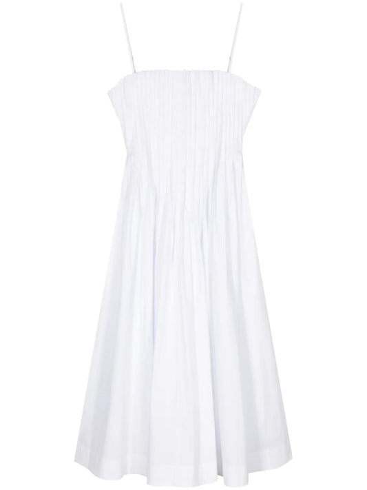 Bella Pintuck-Detail Poplin Dress