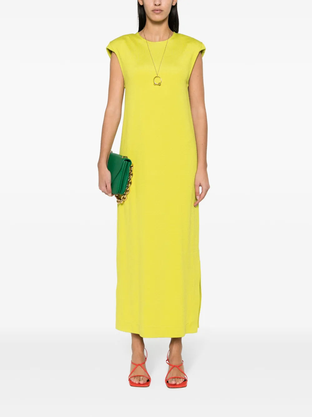 Detachable-Sleeve Maxi Dress