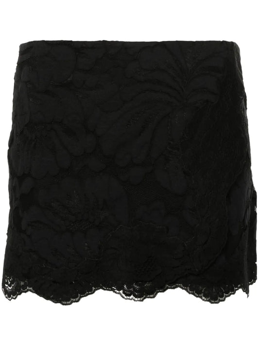 Floral-Lace Mini Skirt