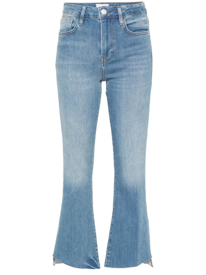Whiskering-Effect Bootcut Jeans